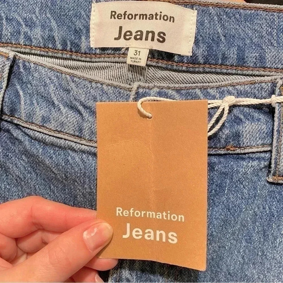 NWT Reformation Liza High Rise Straight Laguna Jeans Size 31 - Picture 4 of 6